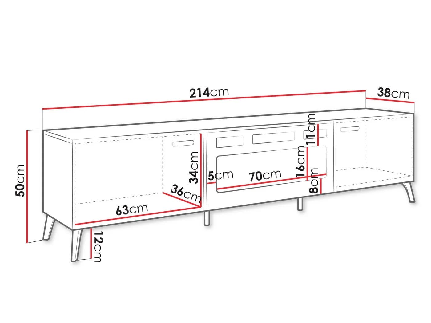 MIRJAN24 TV-Schrank Picru 2D EF mit LED-Kamin und Heizfunktion - Bild 5