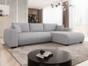 MIRJAN24 Ecksofa Merkos Cord Grau mit Schlaffunktion und Bettkasten Bild 3