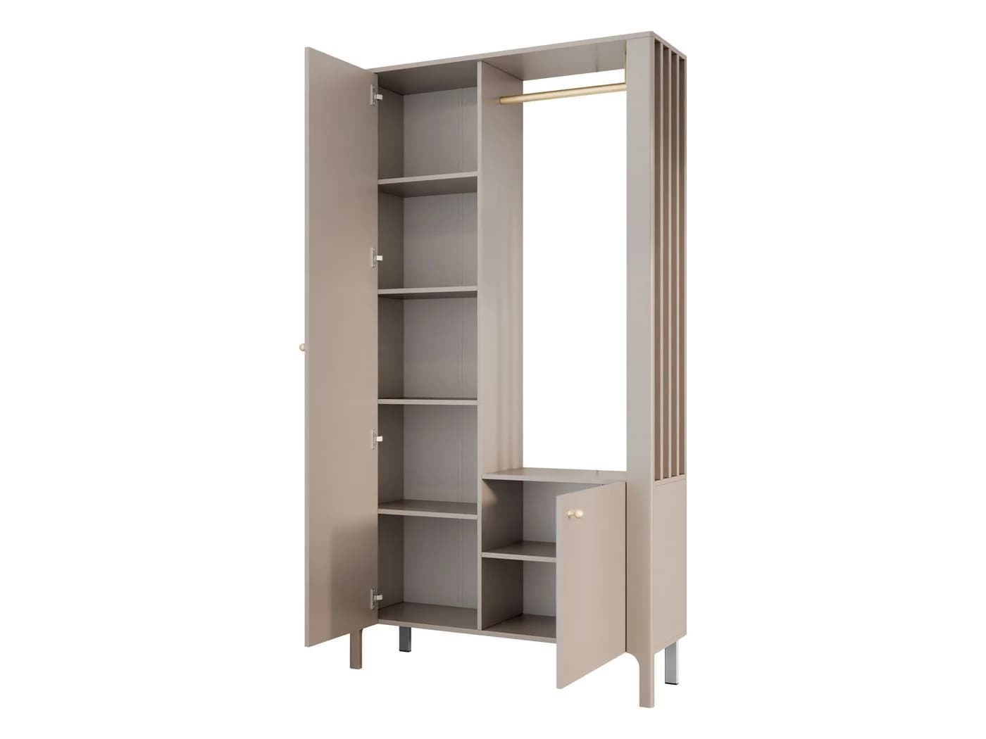 MIRJAN24 Garderoben-Set Malumi mit Frontspiegel und Kleiderstange Beige - Bild 5