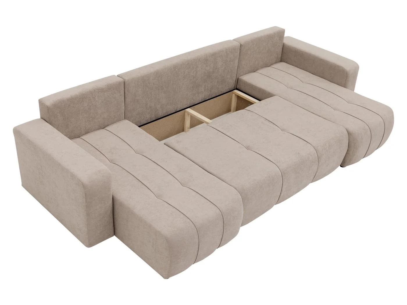 MIRJAN24 Wohnlandschaft Fetrinu U Ecksofa Beige mit Bettkasten - Bild 5