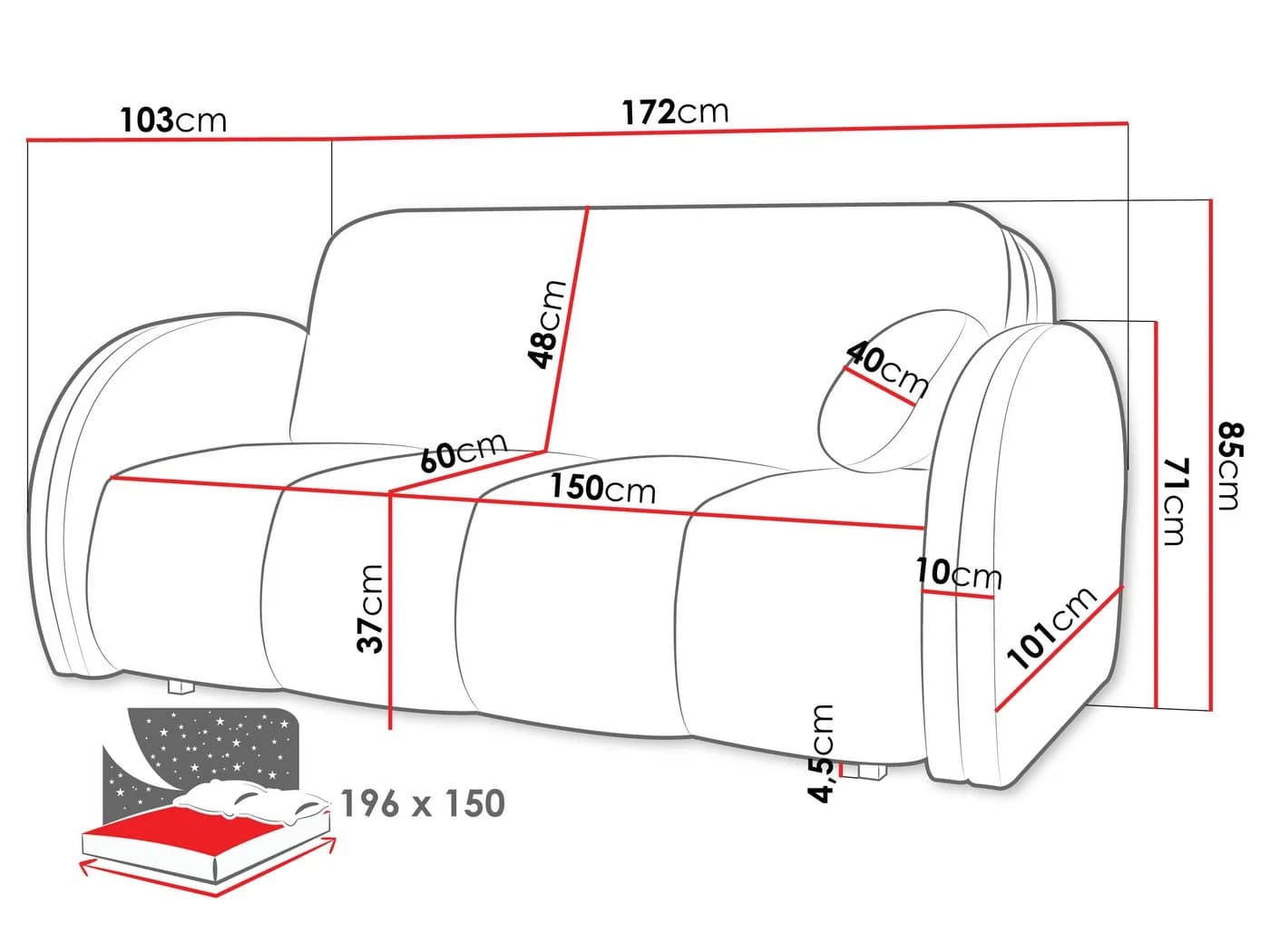 MIRJAN24 Schlafsofa Viva Comfy IV mit Bettkästen und Wellenfeder - Bild 4