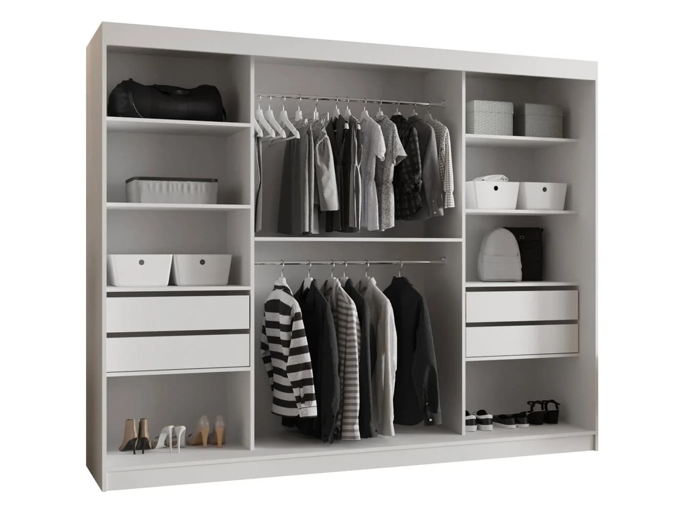 MIRJAN24 Kleiderschrank Wika Beige mit 3 Schiebetüren & Frontspiegel - Bild 4