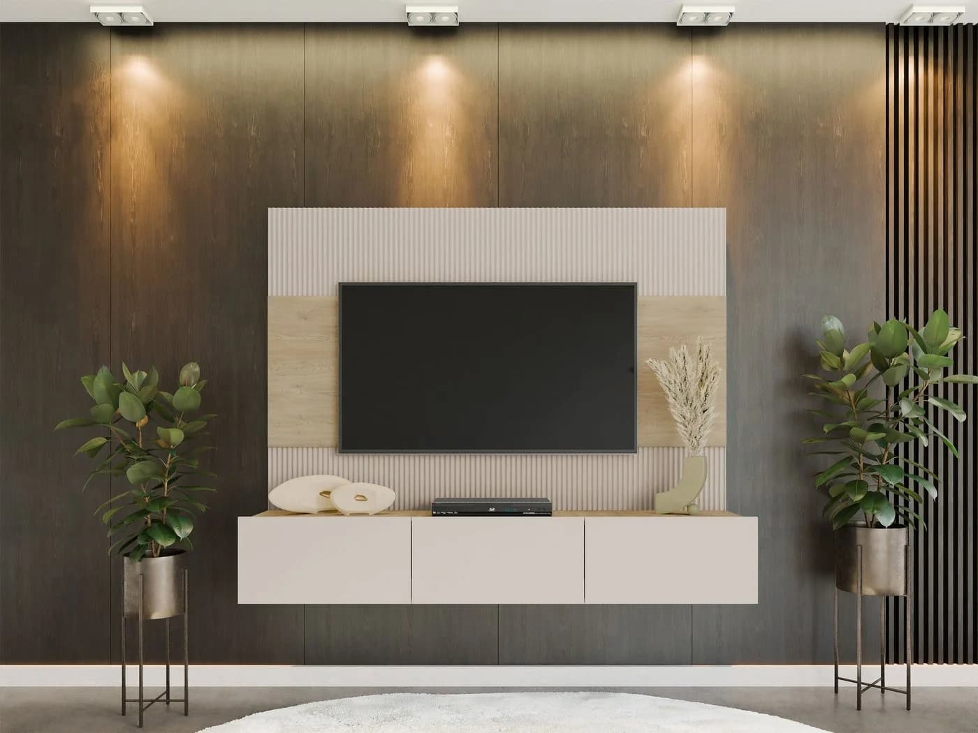 MIRJAN24 Wohnwand Deromi III 2er-Set Beige Push-to-Open - Bild 3