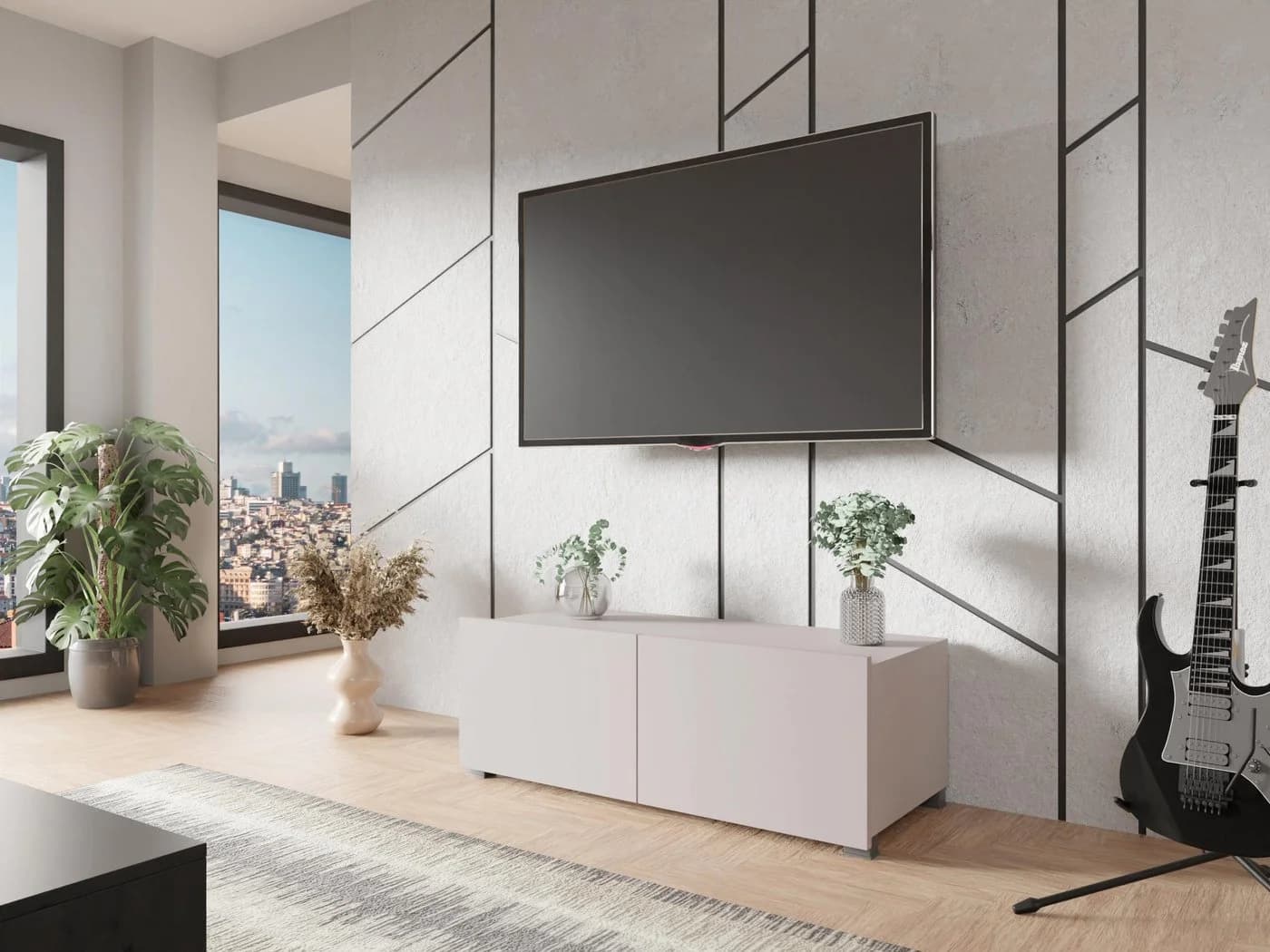 MIRJAN24 TV-Schrank Calabrini 100 Beige Silber - Bild 3