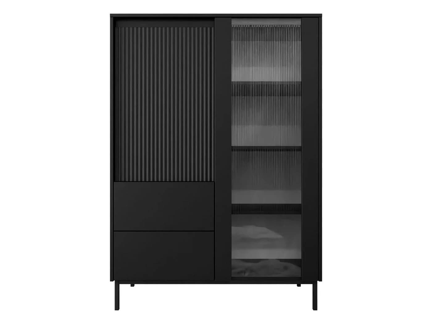 MIRJAN24 Vitrine Ozmi 2D2S Schwarz Glas Metall - Bild 2