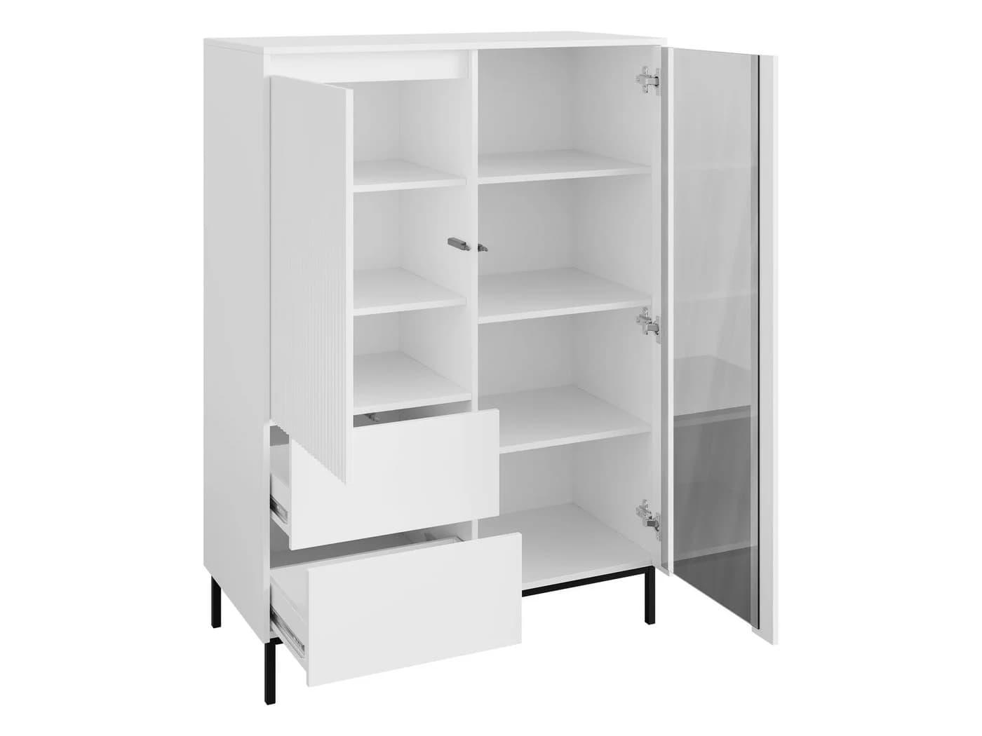 MIRJAN24 Vitrine Ozmi 2D2S Schwarz Glas Metall - Bild 4