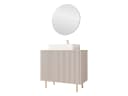 MIRJAN24 Badmöbel-Set Nubia I 3er-Set Beige Spiegel Waschbeckenschrank Bild 1