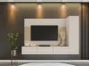 MIRJAN24 Wohnwand Deromi VI 3er-Set Beige Eiche Push-to-Open Bild 3