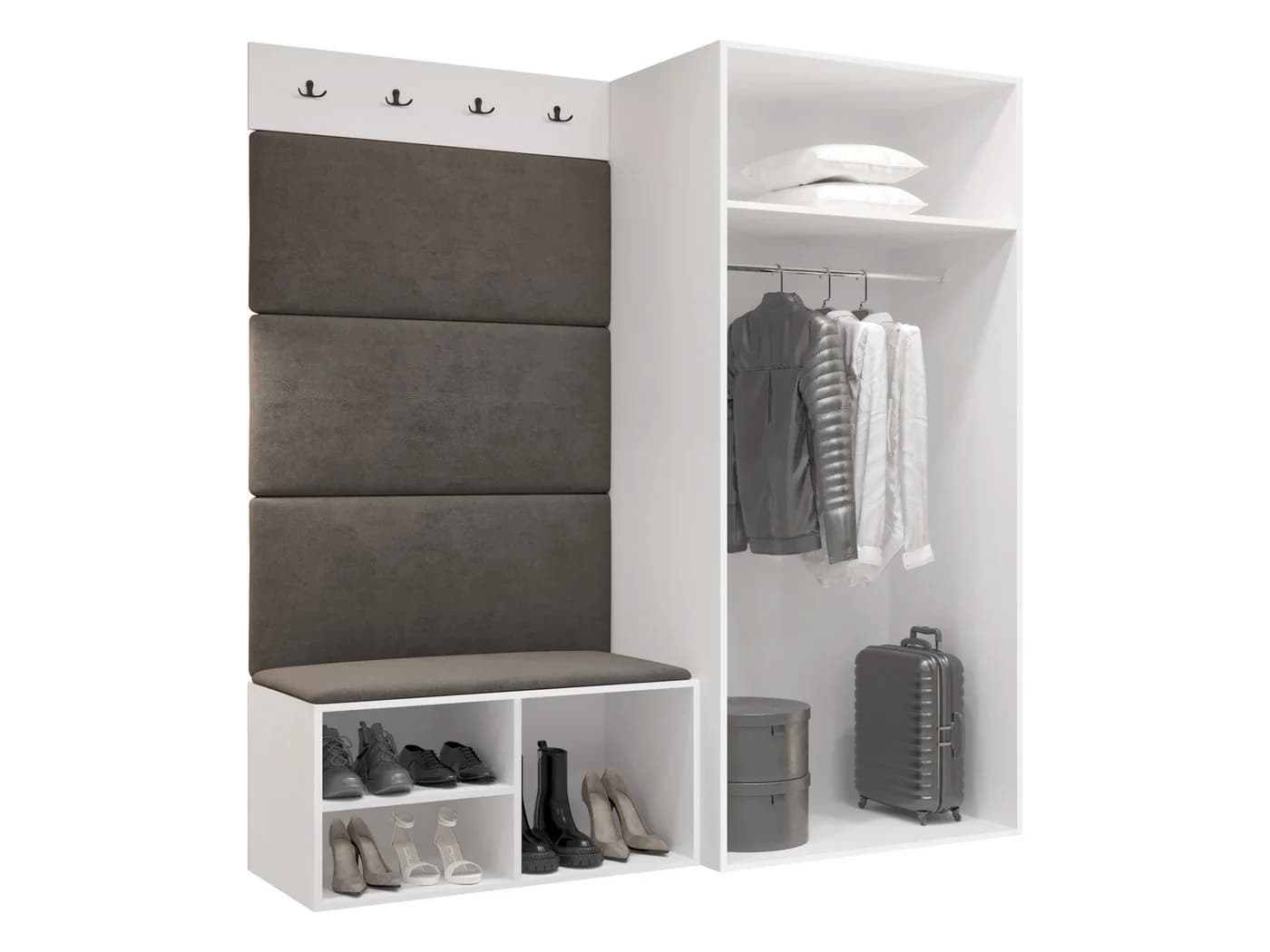 MIRJAN24 Garderoben-Set Medi I Beige mit Schuhschrank und Paneel - Bild 3