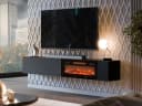 MIRJAN24 TV-Schrank Capital 200 EF mit Kamin LED-Flamme Schwarz Bild 1