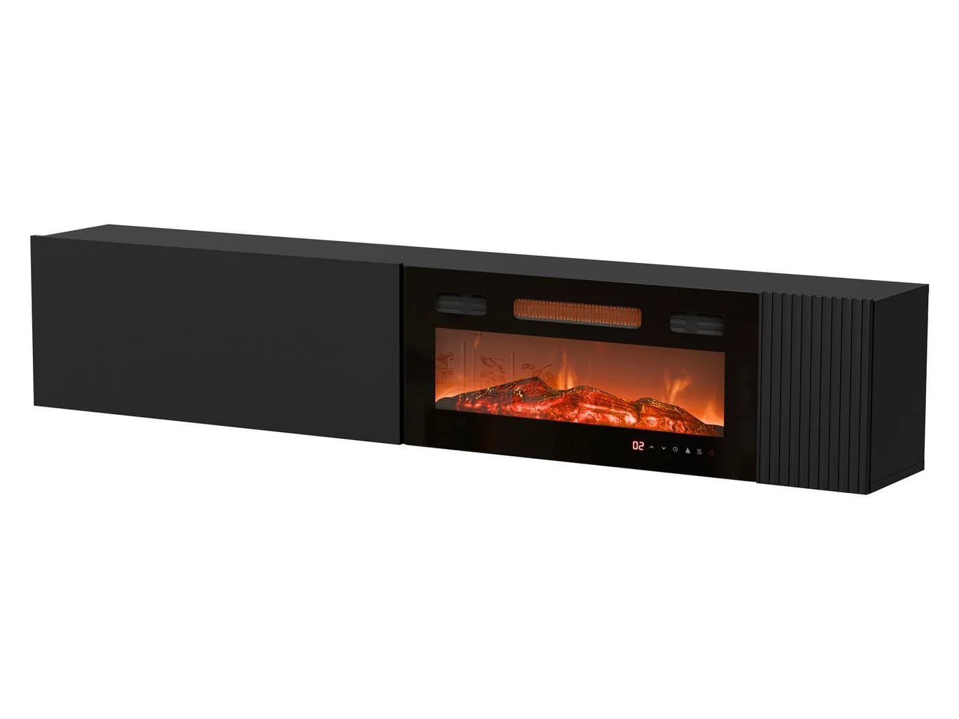 MIRJAN24 TV-Schrank Capital 200 EF mit Kamin LED-Flamme Schwarz - Bild 2