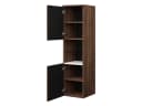 MIRJAN24 Hochschrank Kertos Rillen Beige Marmor-Optik Push-to-Open Bild 1