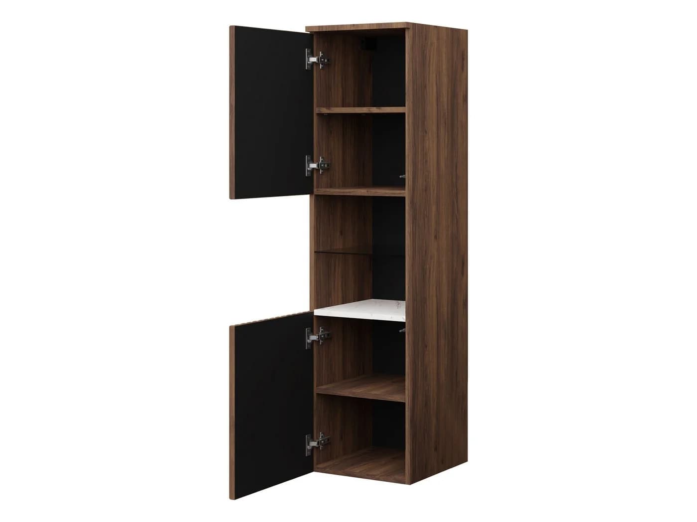 MIRJAN24 Hochschrank Kertos Rillen Beige Marmor-Optik Push-to-Open