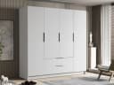 MIRJAN24 Kleiderschrank Sofia I Weiß/Schwarz 4 Türen 2 Schubladen Bild 1
