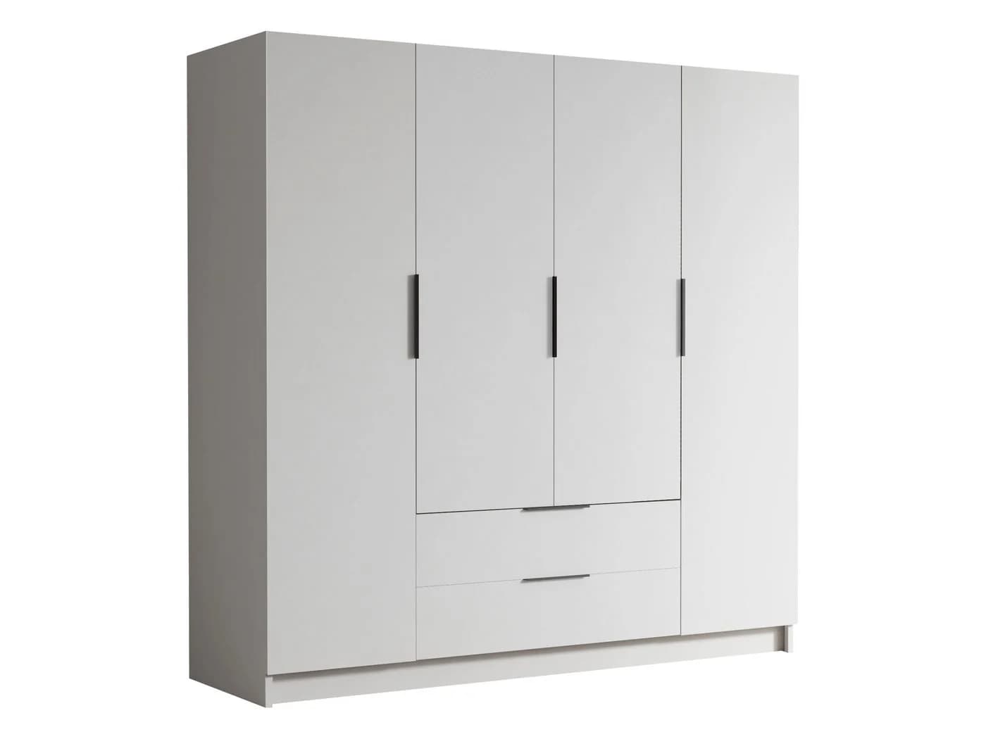 MIRJAN24 Kleiderschrank Sofia I Weiß/Schwarz 4 Türen 2 Schubladen - Bild 2