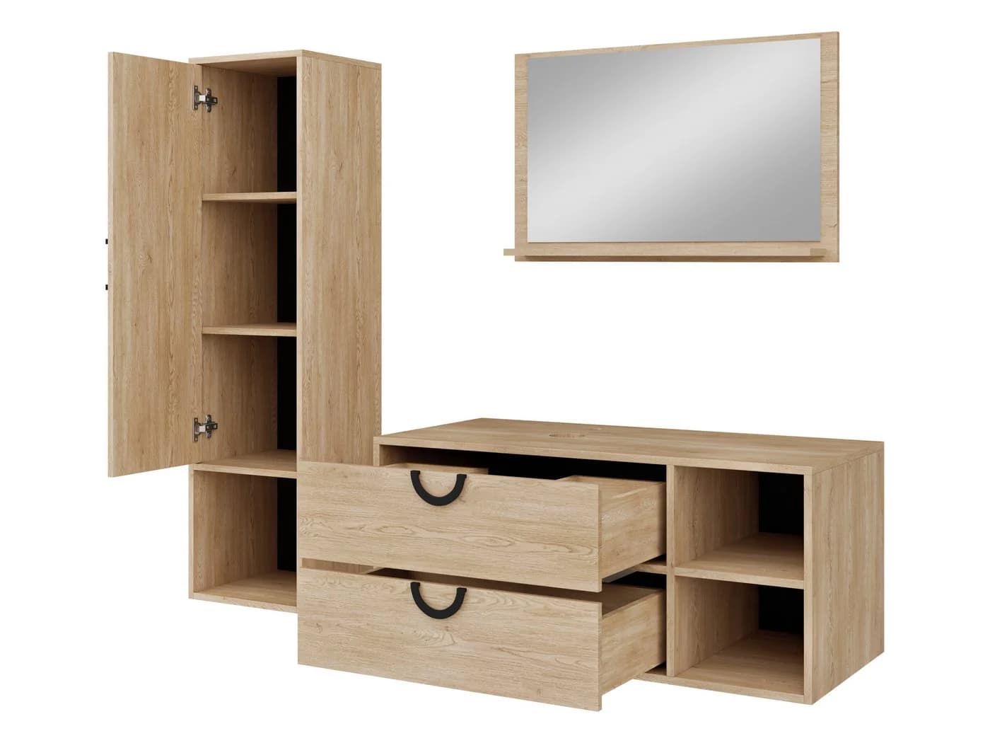 MIRJAN24 Badmöbel-Set 14er mit Spiegel, Schrank & Becken - Bild 4