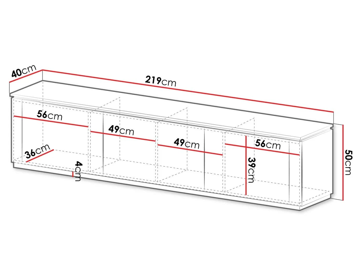 MIRJAN24 TV-Schrank Hilafin 4K 219x40x50 cm - Bild 4