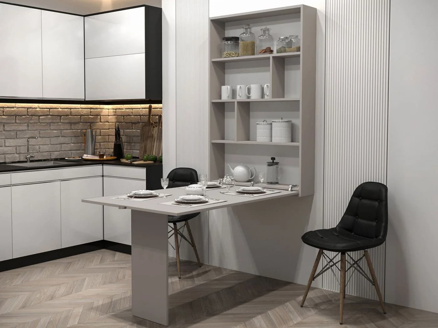 MIRJAN24 Klapptisch Abi mit Regalen, Tisch ideal für Esszimmer