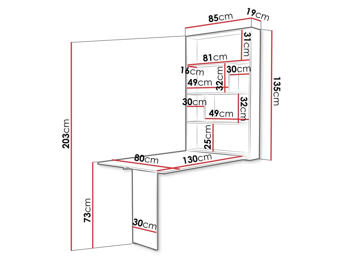 MIRJAN24 Klapptisch Abi mit Regalen, Tisch ideal für Esszimmer - Bild 5