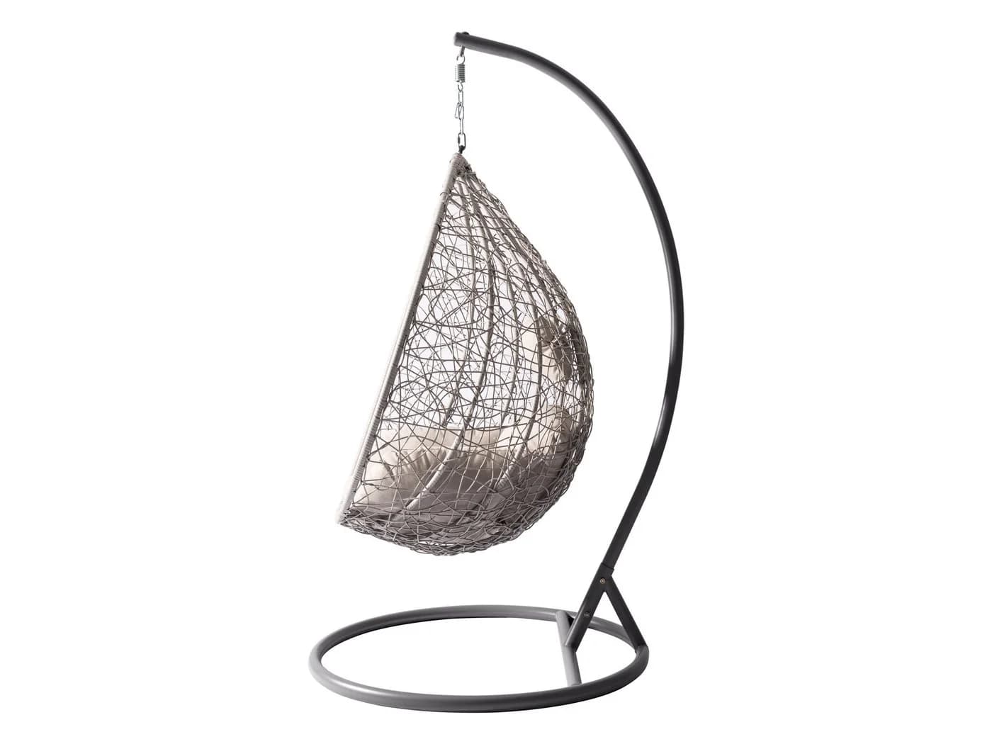 MIRJAN24 Hängesessel Savona Grau Rattan Metallskelett Kissen-Set - Bild 3