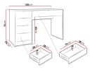 MIRJAN24 Schminktisch Tireno 5-Schubladen Aluminiumgriffe Gold Bild 5