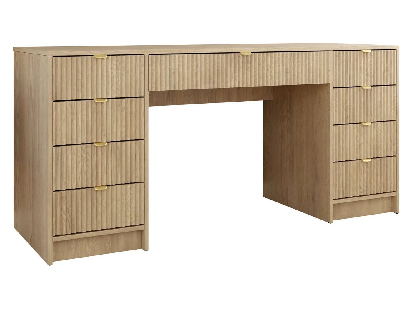 MIRJAN24 Schreibtisch Tireno Bis mit neun Schubladen, Goldfarben Aluminiumgriffe - Bild 2