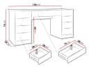 MIRJAN24 Schreibtisch Tireno Bis mit neun Schubladen, Goldfarben Aluminiumgriffe Bild 5