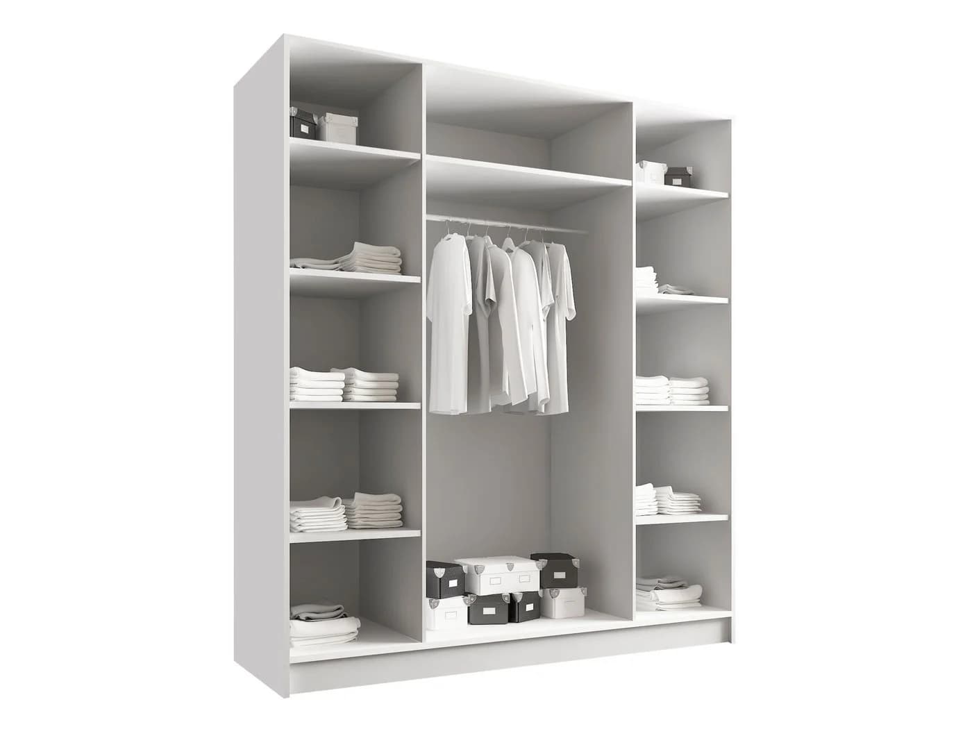 MIRJAN24 Kleiderschrank Santi I mit vier Drehtüren, Metallgriffe, Kleiderstange - Bild 4