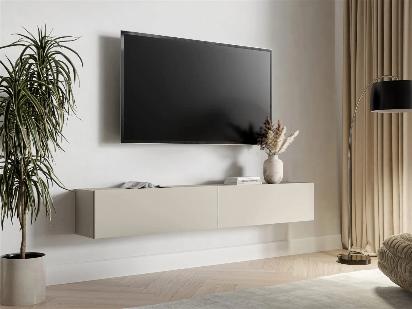MIRJAN24 TV-Schrank Govi 200 Beige Gasdruckfeder