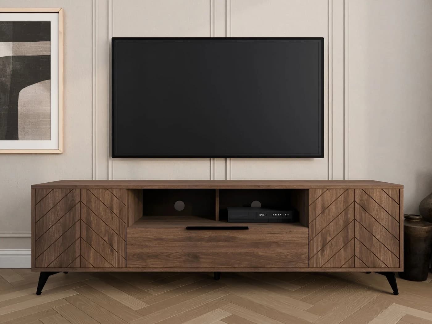 MIRJAN24 TV-Schrank Xylix Modern mit Schubladen und Metallfüßen - Bild 3