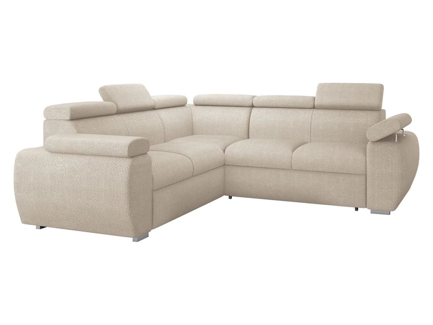 MIRJAN24 Ecksofa Boston Maxi Beige mit Bettkasten und Schlaffunktion