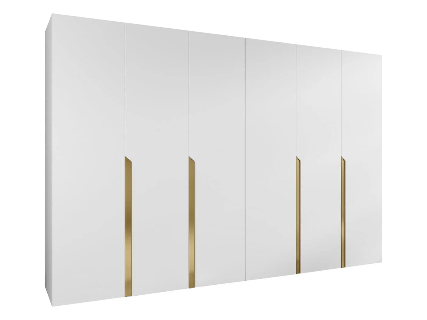 MIRJAN24 Kleiderschrank Mila I 300 Weiß/Gold mit sechs Drehtüren - Bild 2