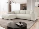 MIRJAN24 Ecksofa Merkos Beige Chenille mit Schlaffunktion und Bettkasten Bild 2