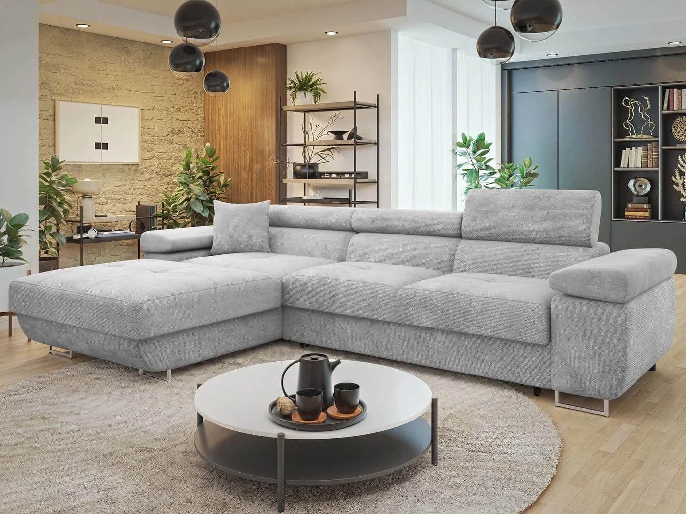 MIRJAN24 Ecksofa Torezio Mini Grau mit Bettkasten und Schlaffunktion - Bild 2