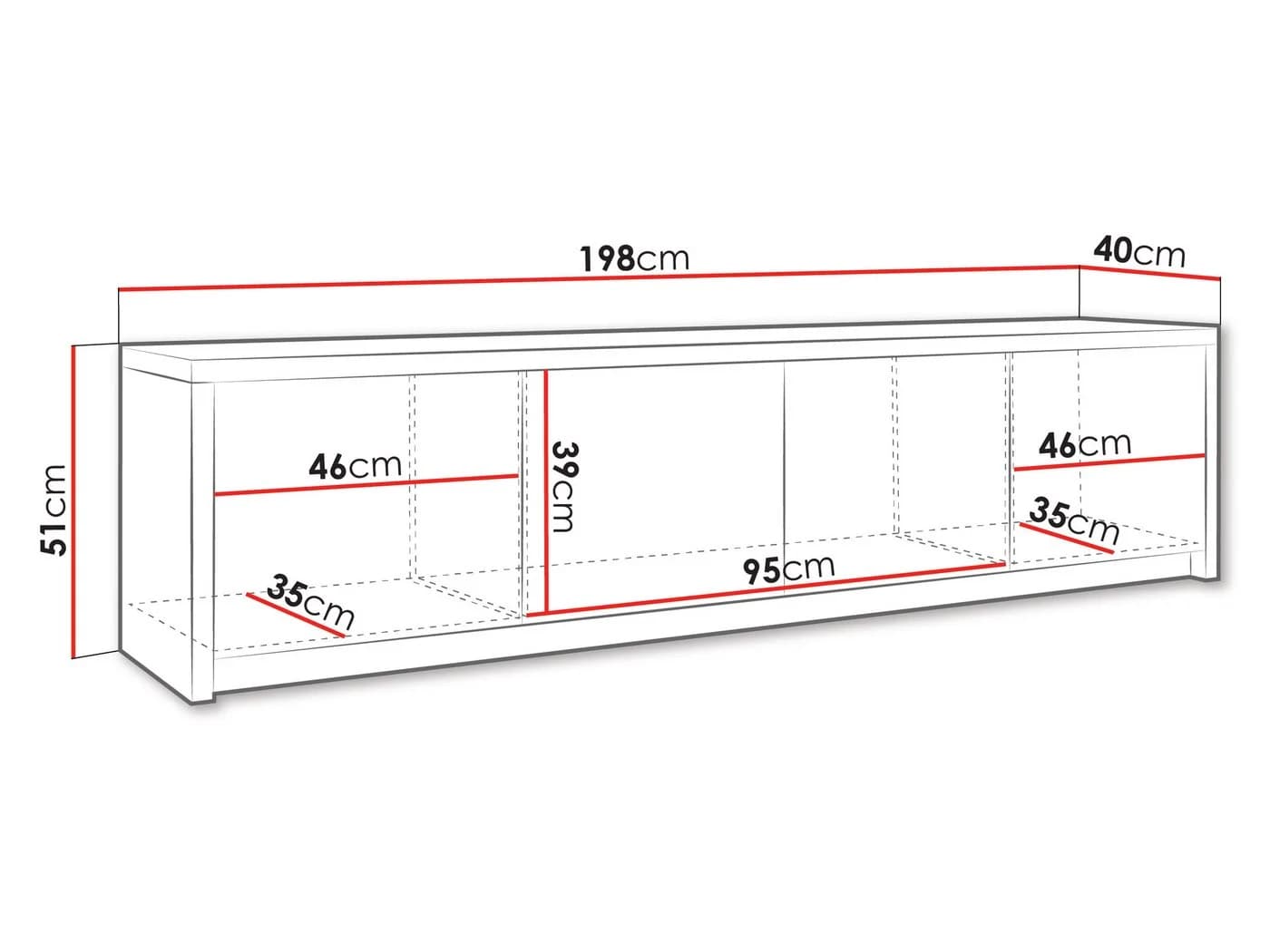 MIRJAN24 TV-Schrank Solid 4D Weiß Push to Open - Bild 4
