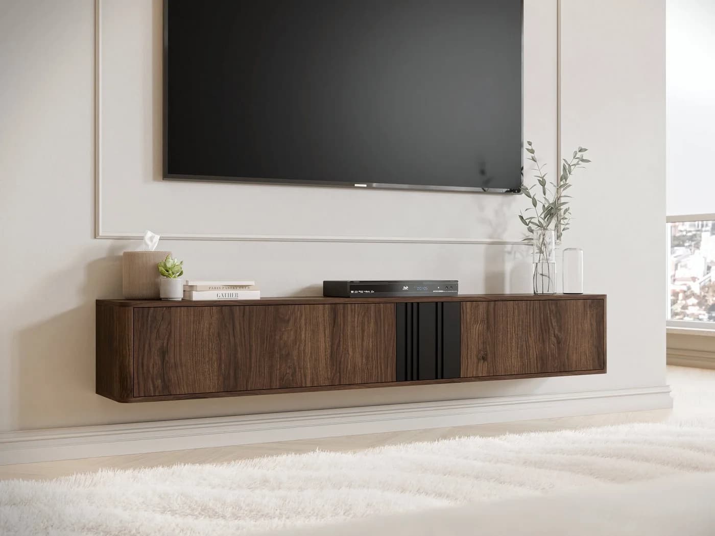 MIRJAN24 TV-Schrank Philippe 190 Modern Braun/Schwarz Push-to-Open