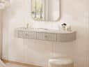 MIRJAN24 Schminktisch Sepiroz 2S Beige Gold Metallgriffe Bild 1