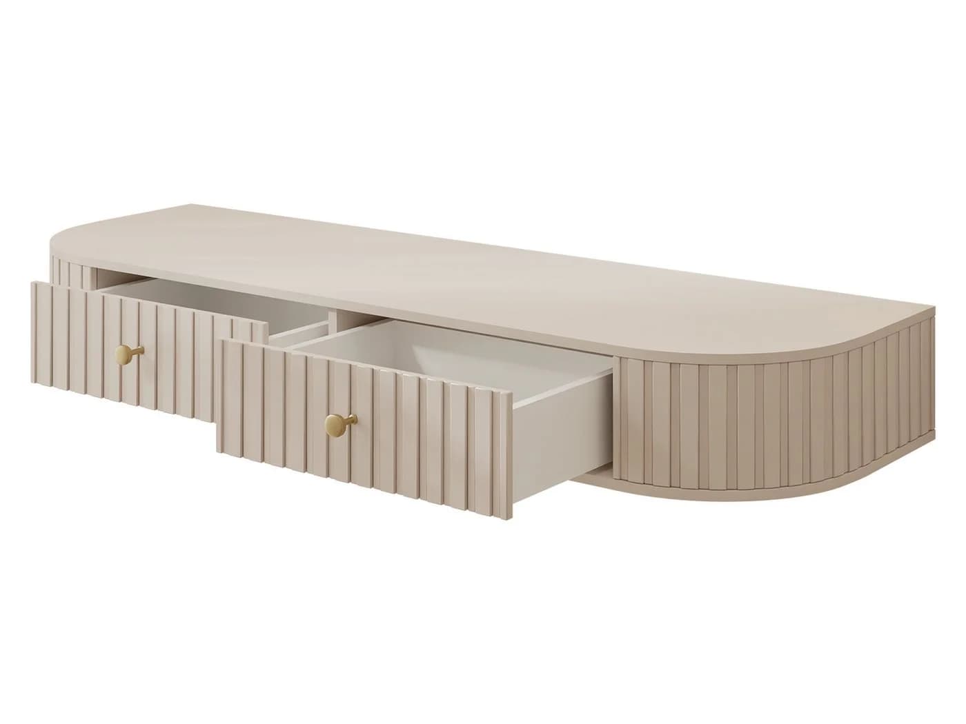 MIRJAN24 Schminktisch Sepiroz 2S Beige Gold Metallgriffe - Bild 3