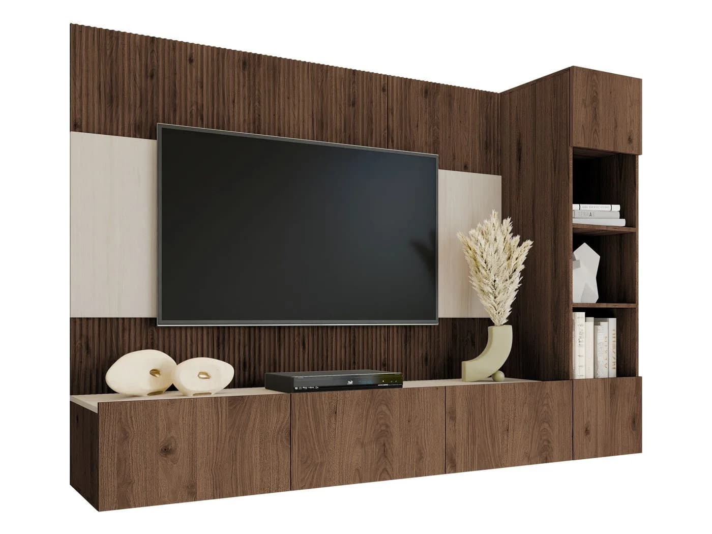MIRJAN24 Wohnwand Deromi II 3er-Set Eiche Okapi mit Push-to-Open