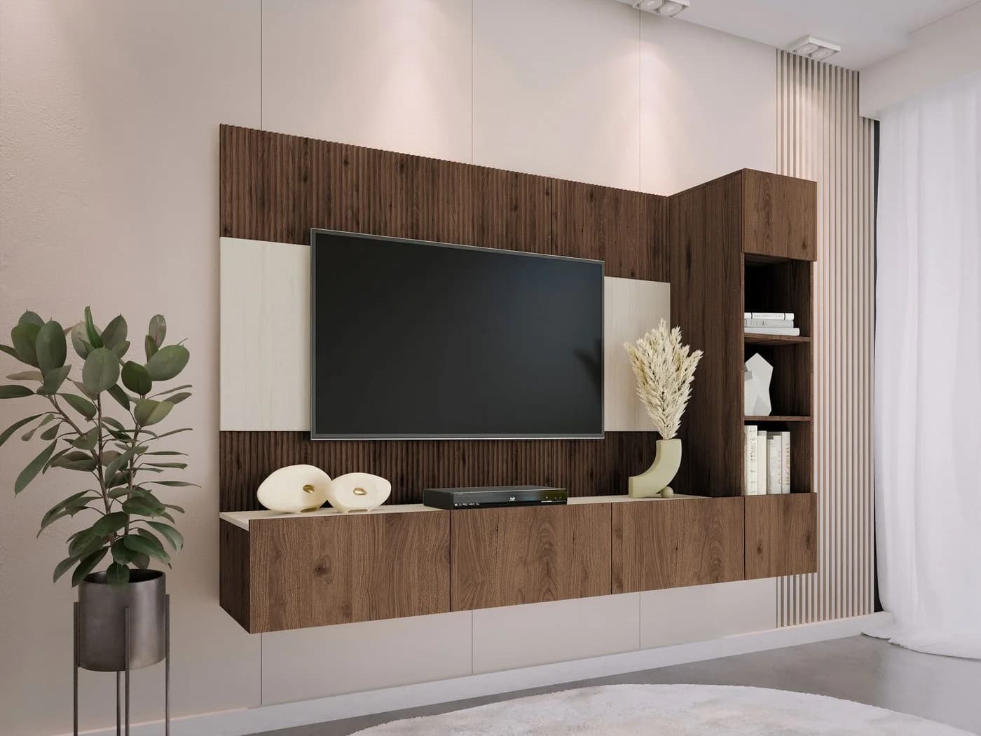 MIRJAN24 Wohnwand Deromi II 3er-Set Eiche Okapi mit Push-to-Open - Bild 2