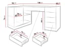 MIRJAN24 Schreibtisch Tireno Schwarz mit Schubladen und Drehtür Bild 4