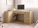 MIRJAN24 Schreibtisch Tireno mit Stauraum und Goldgriffen Bild 1