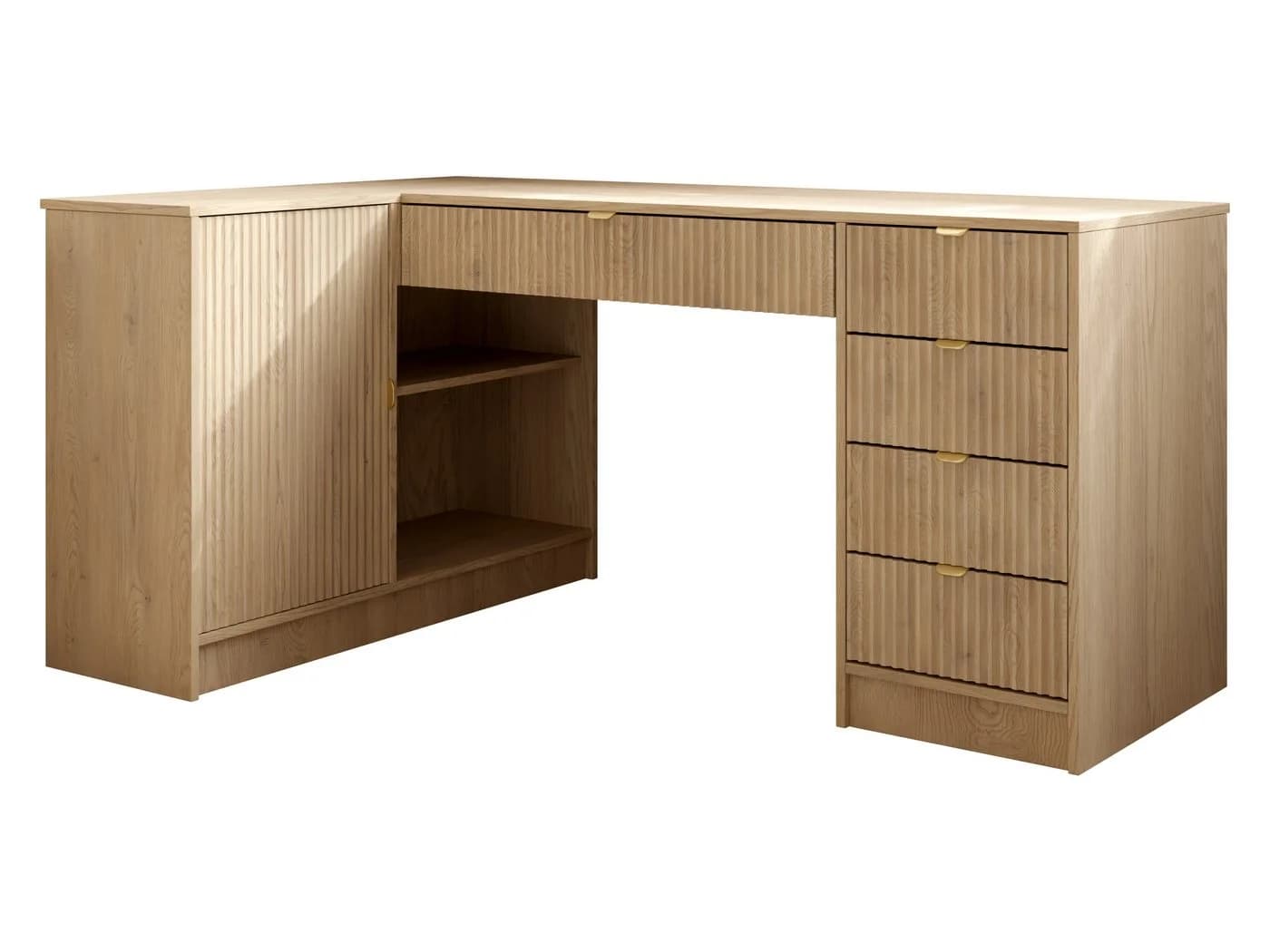 MIRJAN24 Schreibtisch Tireno mit Stauraum und Goldgriffen - Bild 2