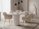 MIRJAN24 Wotkon Tisch Sandbeige/Travertin Bild 1