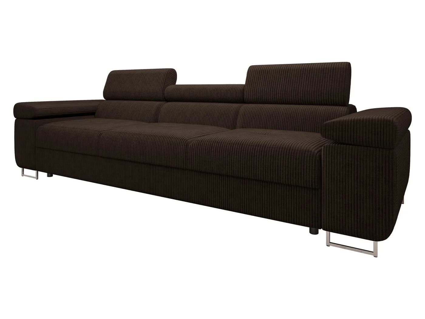 MIRJAN24 Sofa Torezio 3 Cord Braun Einstellbare Kopfstützen
