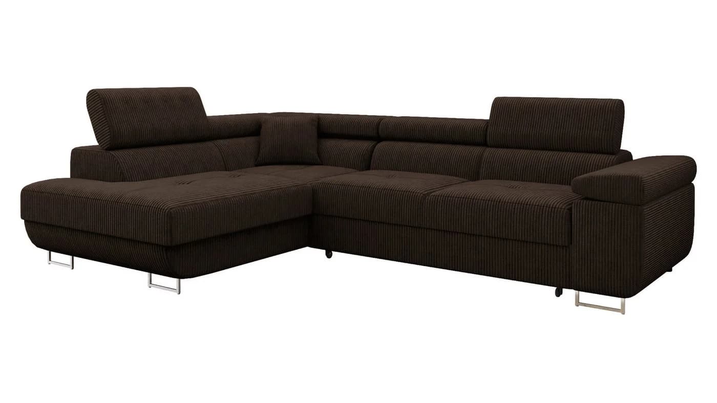 MIRJAN24 Ecksofa Torezio Cord mit Bettkasten und Schlaffunktion
