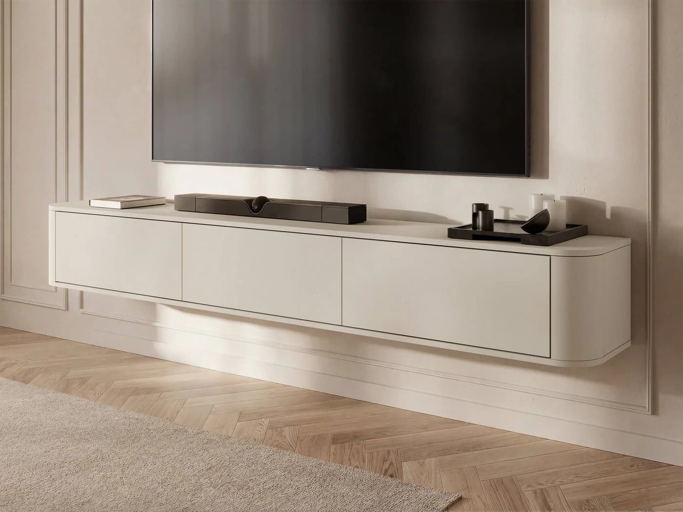 MIRJAN24 TV-Schrank Hange Beige Push-to-Open 200 cm