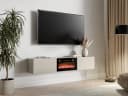 MIRJAN24 TV-Schrank Govi 180 EF mit LED-Kamin und Heizfunktion Beige Bild 1