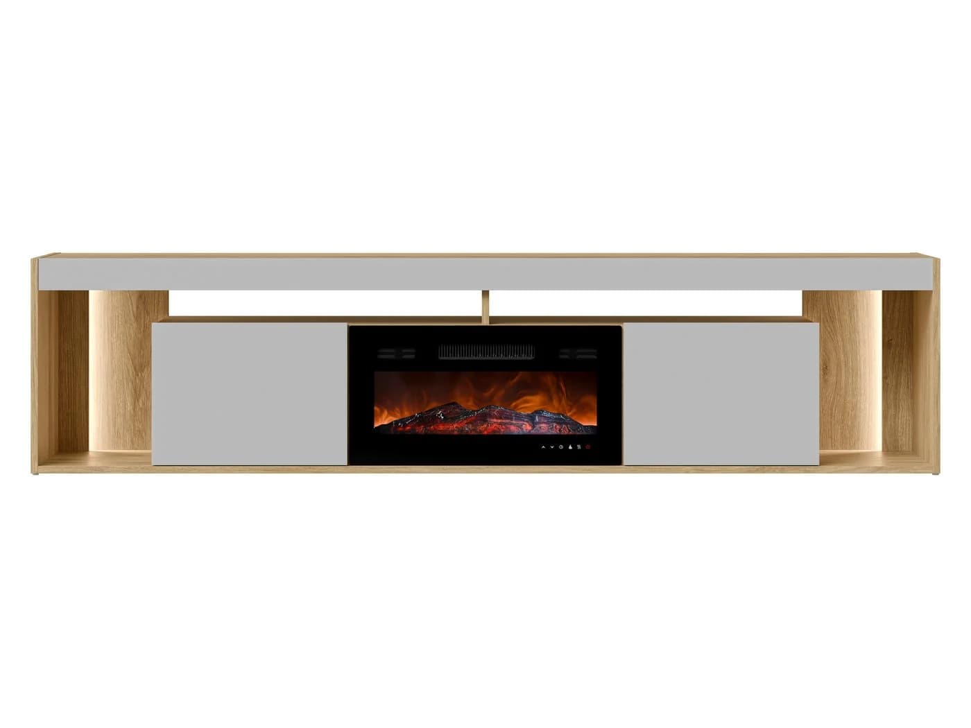MIRJAN24 TV-Schrank Fiore EF 2D mit Kamin Beige/Grau - Bild 3