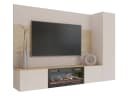MIRJAN24 Wohnwand Deromi VI mit Kamin Sandbeige Eiche Bild 1